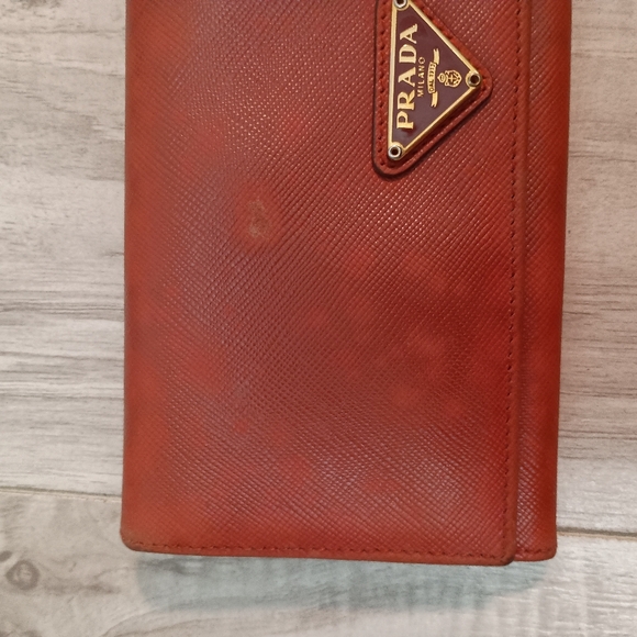 PRADA Orange plain long wallet for women - Picture 2 of 14